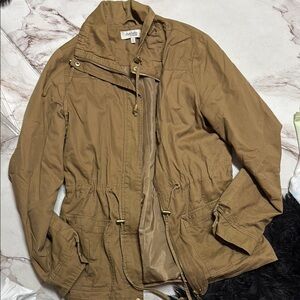 Charlotte Russe Tan Utility Jacket Durable Cotton